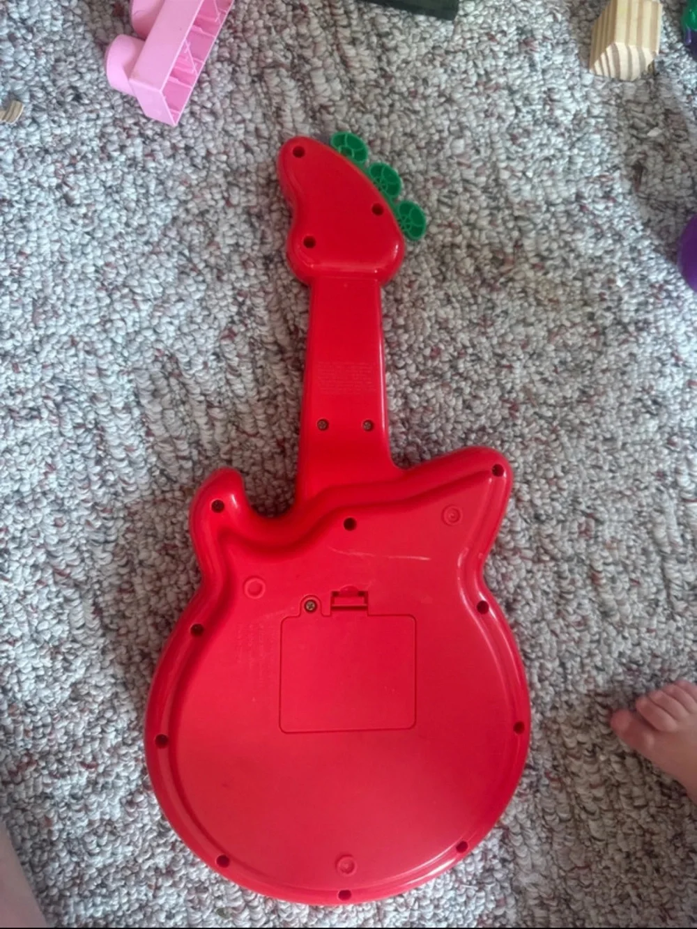The Wiggles Vintage Red and Yellow Kids Musical Guitar Toy - Interactive Buttons